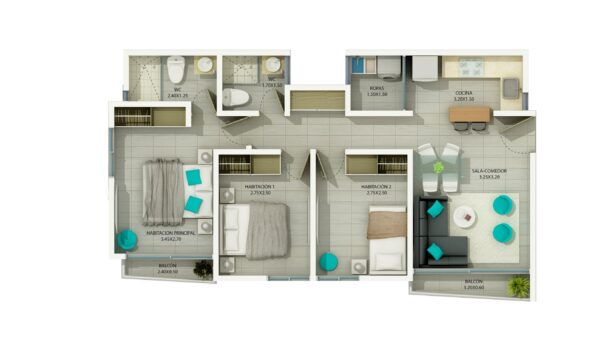Zonata Apartamentos 73 metros cuadrados