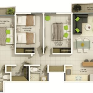 Zonata Apartamentos de 93 metros cuadrados
